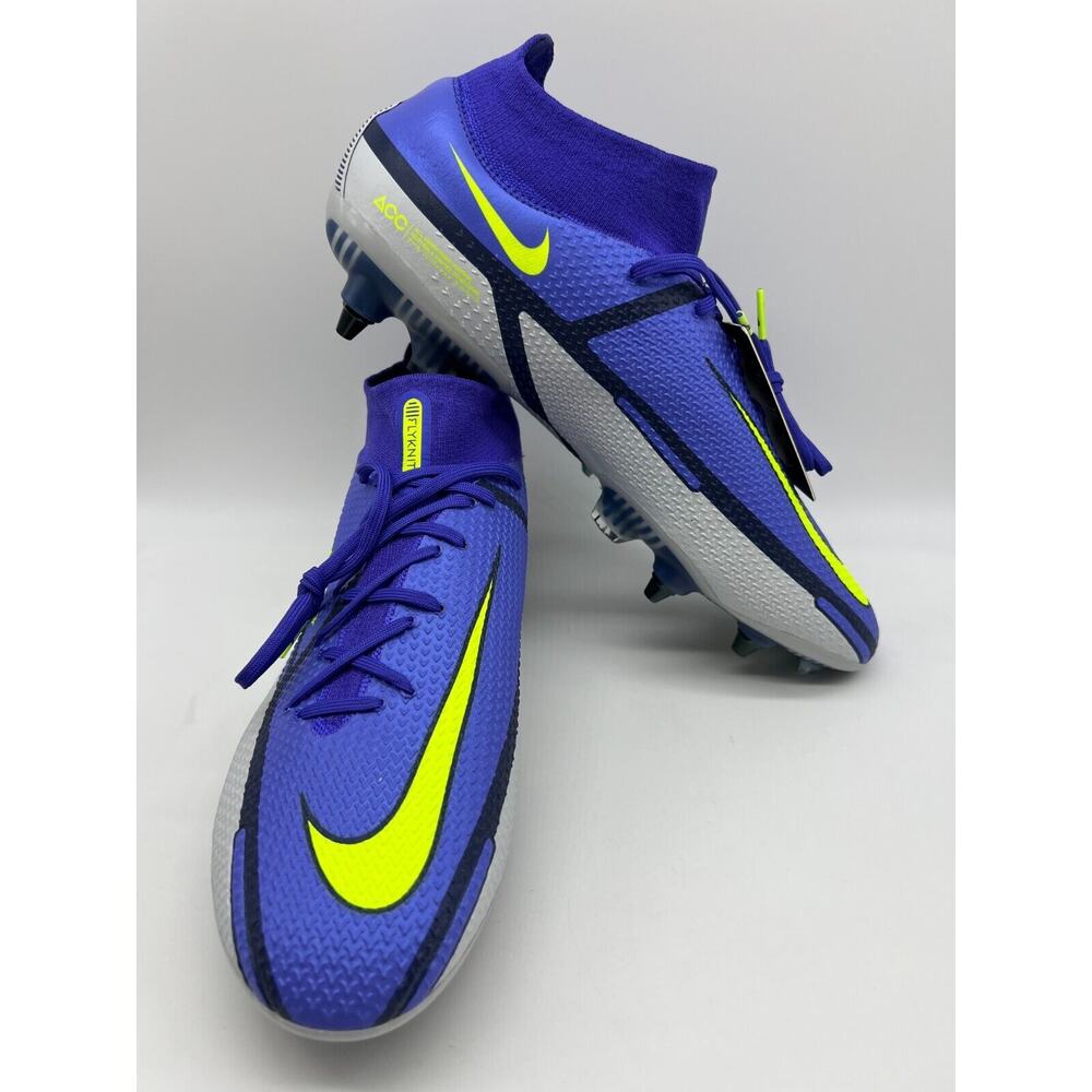 Nike Phantom GT2 Elite DF SG-Pro AC Sapphire/Volt-Gray Fog DJ8042-571 Size 12 - Picture 5 of 12